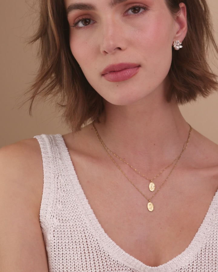 Elasisters May Lily of the Valley and March Daffodil Birthflower Pendant Necklace