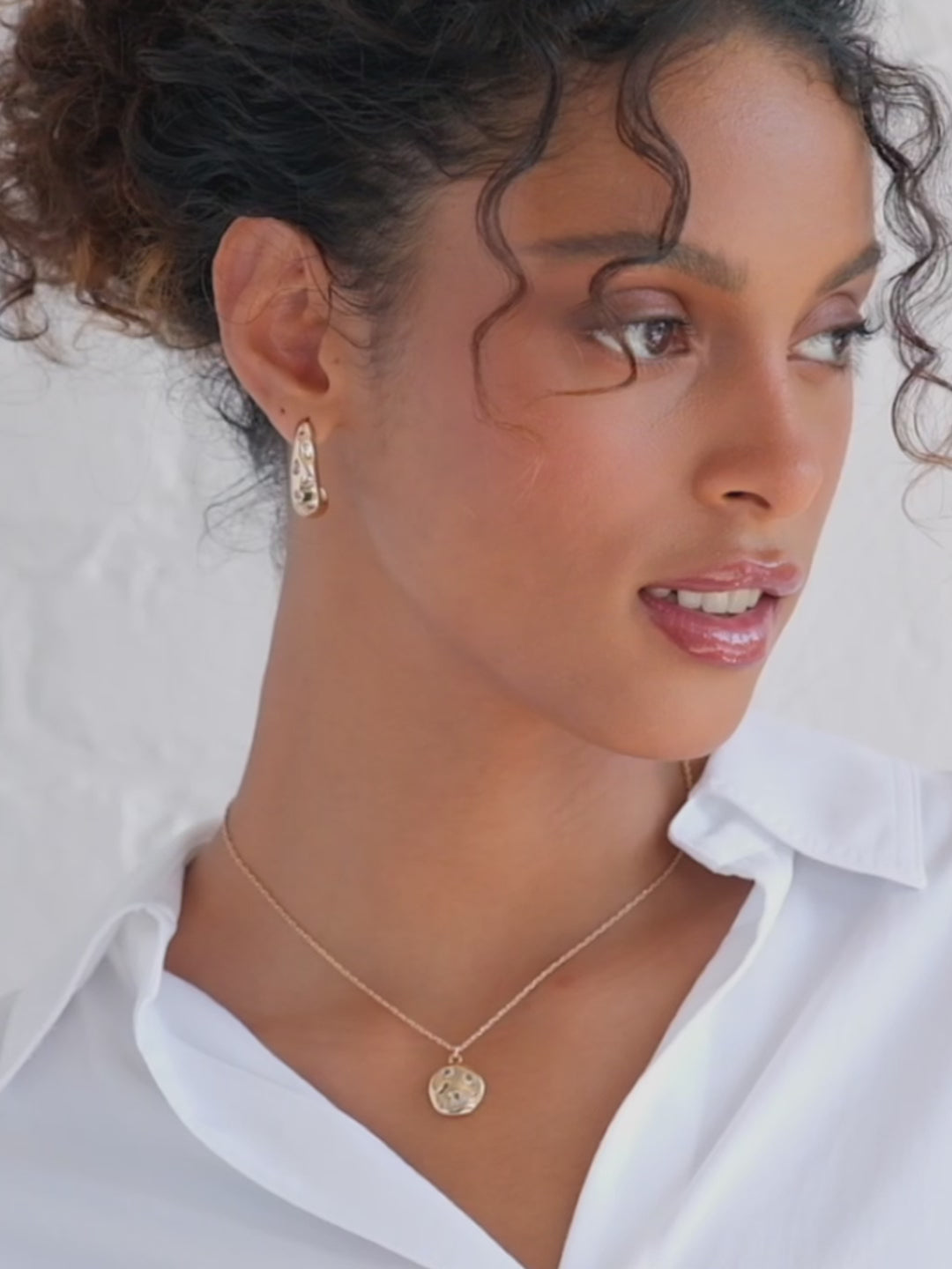 Elasisters Ren Hoops and Arden Pendant