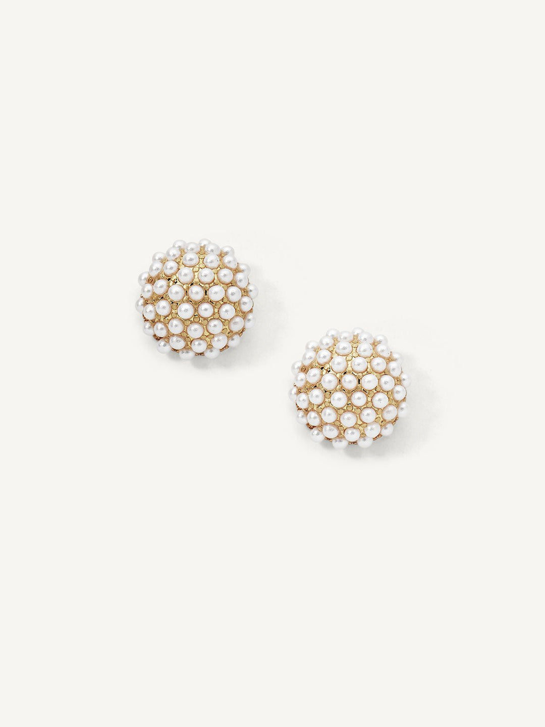 Elasisters Pearl Pave Stud Earrings