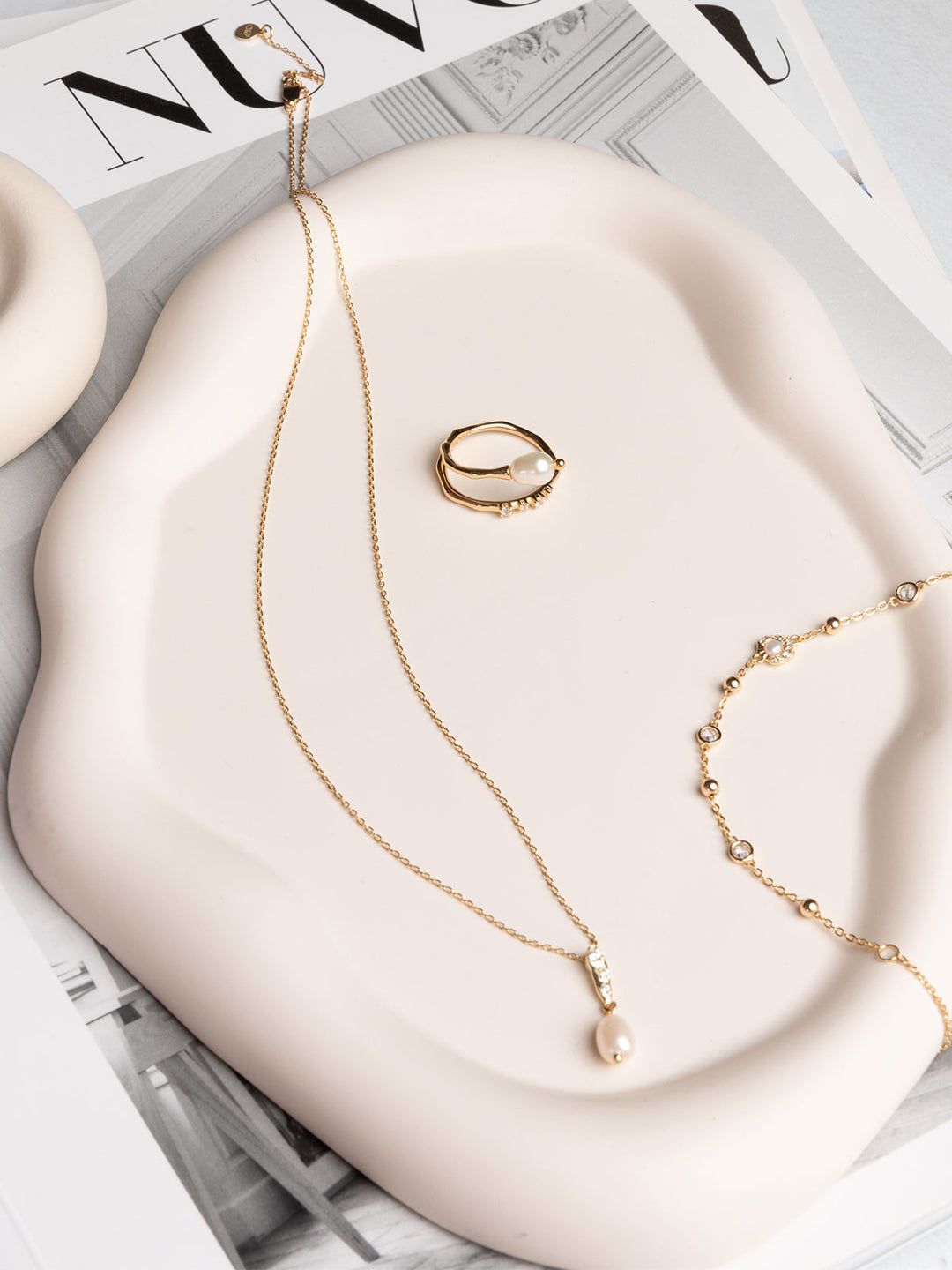 Elasisters Emeline Bracelet, Jodie Ring, Mira Pendant (Demi-Fine)