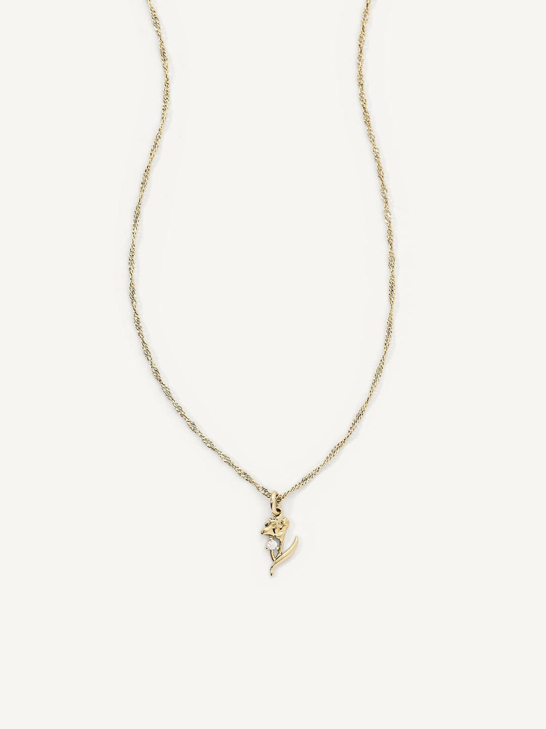 Elasisters January Carnation Birthday Flower Pendant Necklace