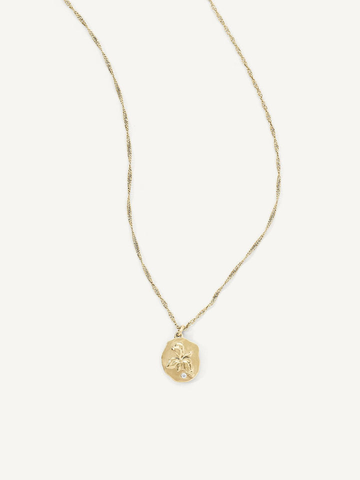 Elasisters February Violet Birthday Flower Pendant 