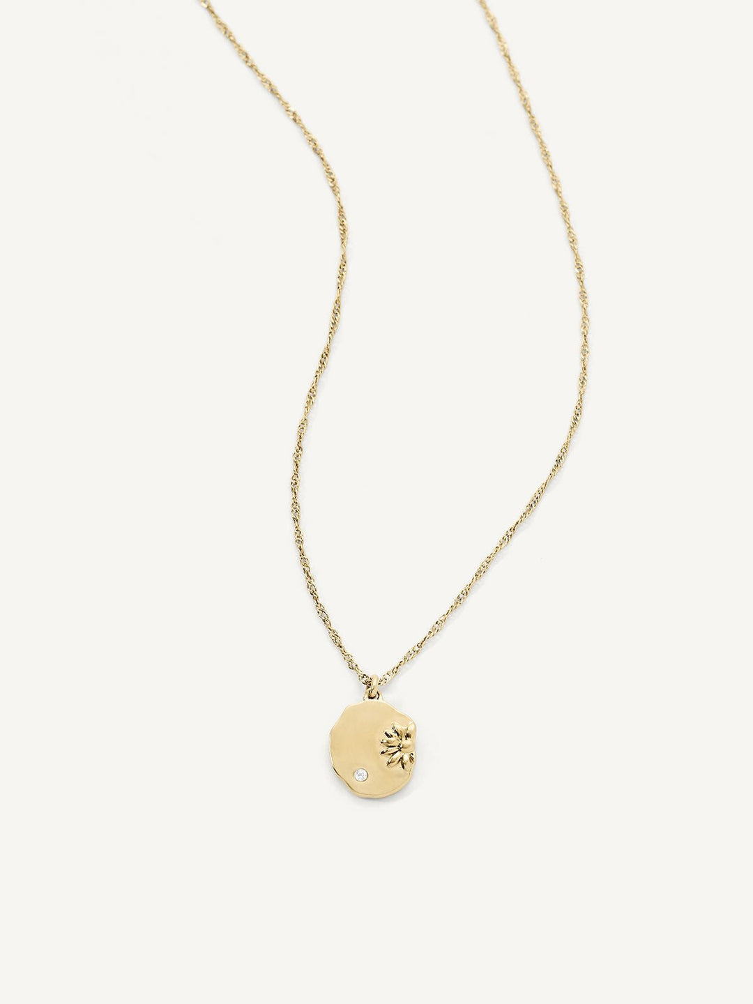 Elasisters April Daisy Birthday Flower Pendant Necklace