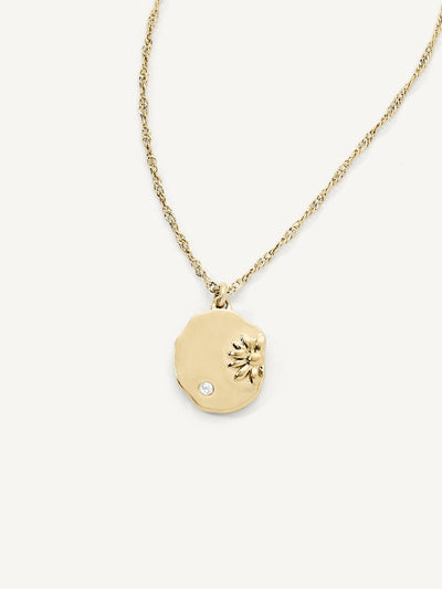 Elasisters April Daisy Birth Flower Pendant Necklace