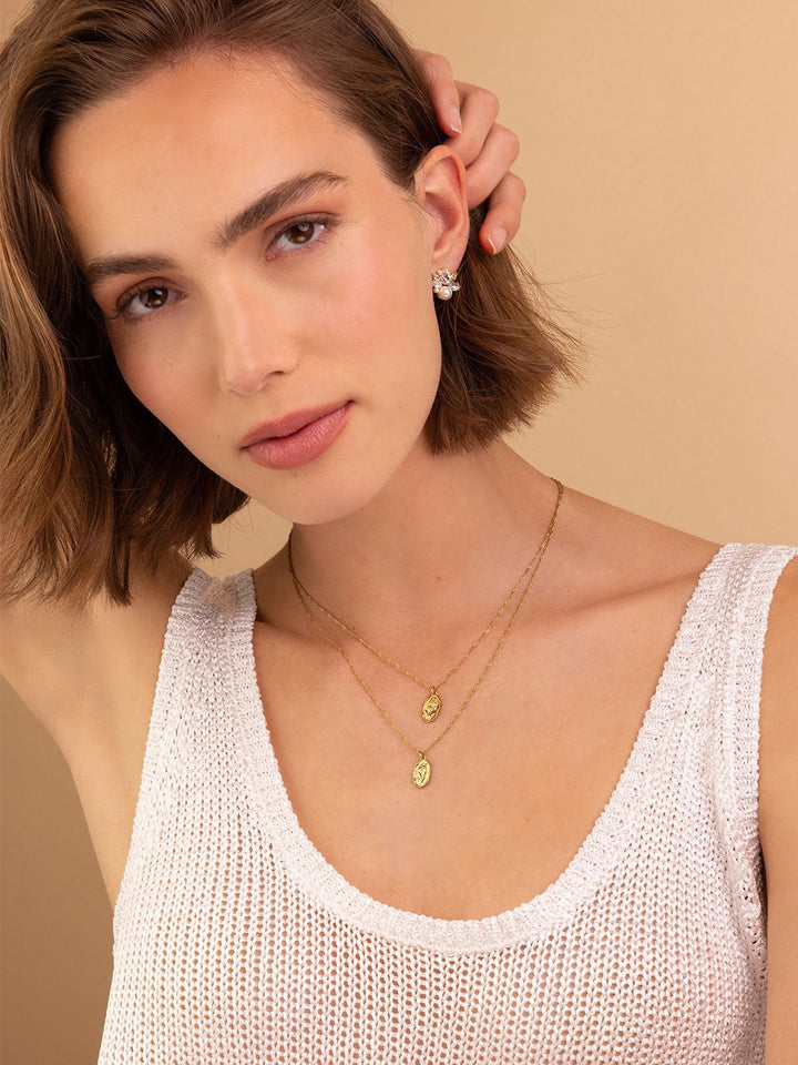 Elasisters May Lily of the Valley and March Daffodil Birthflower Pendant Necklace