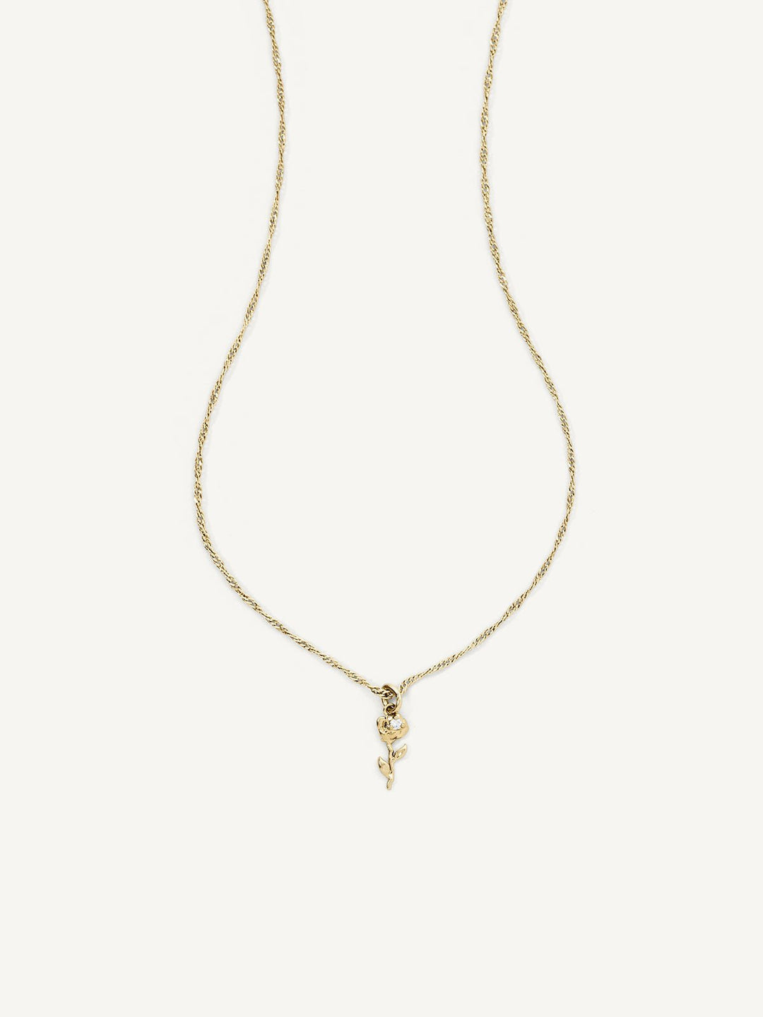 Elasisters June Rose Birthday flower Pendant Necklace