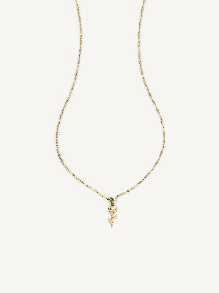 Elasisters June Rose Birthday flower Pendant Necklace