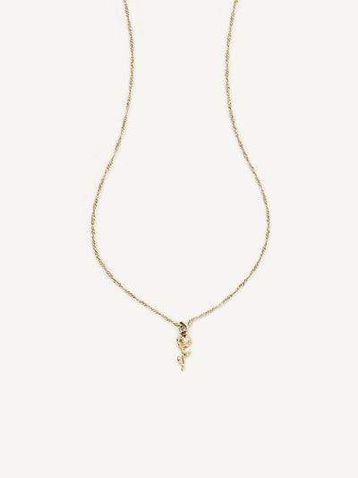 Elasisters June Rose Birthday flower Pendant Necklace