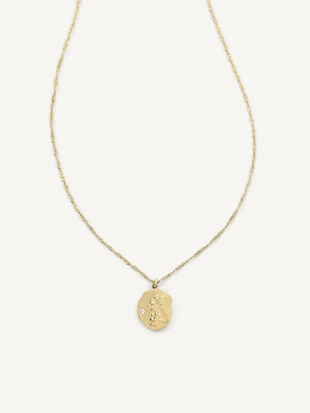 Elasisters July Water Lily Birthday Flower Pendant Necklace