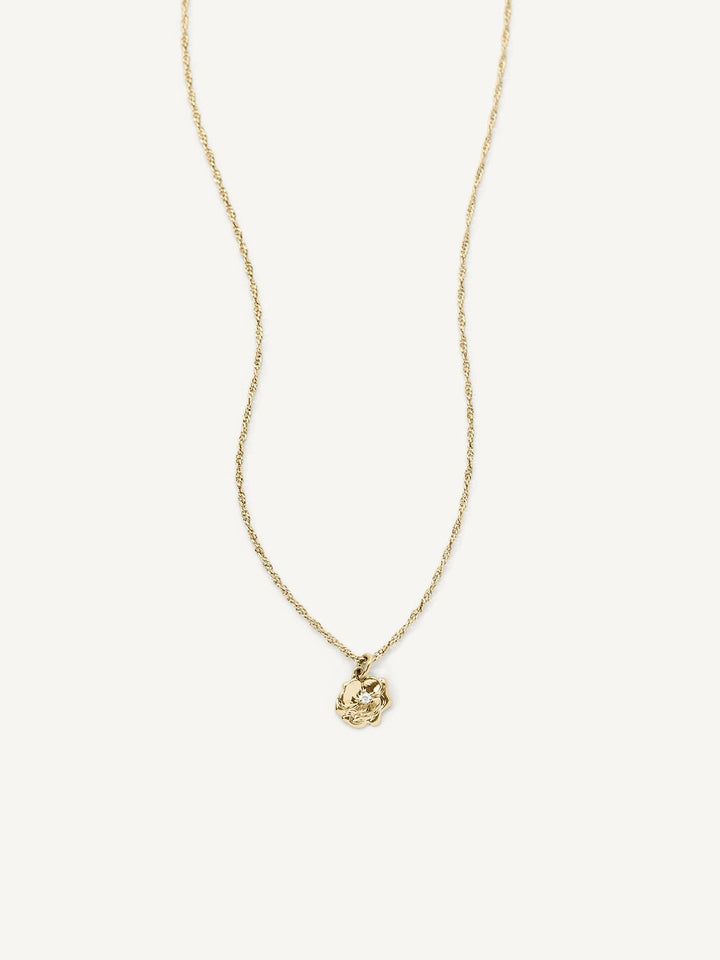 Elasisters August Poppy Birthday Flower Pendant Necklace