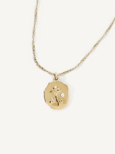 Elasisters September Morning Glory Birth Flower Pendant Necklace