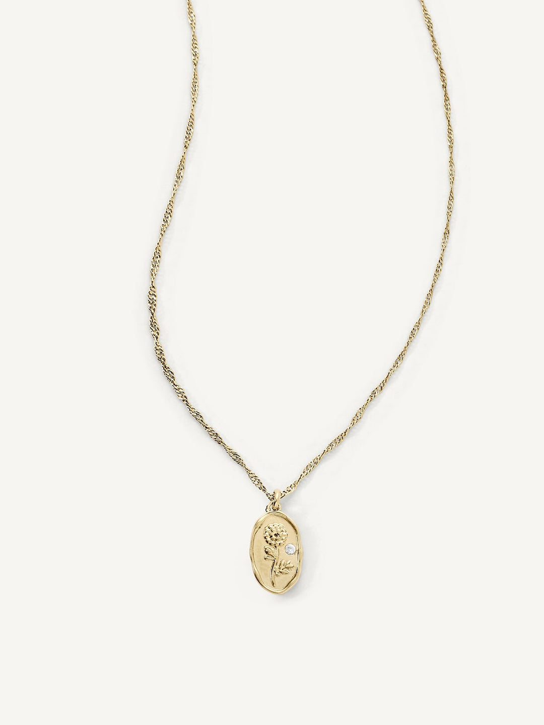 Elasisters October Marigold Birthday Flower Pendant Necklace