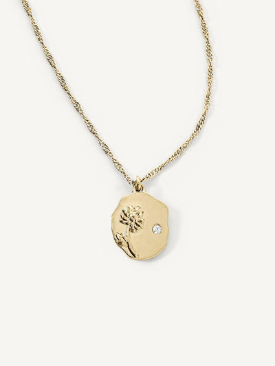Elasisters November Chrysanthemum Birth Flower Pendant Necklace