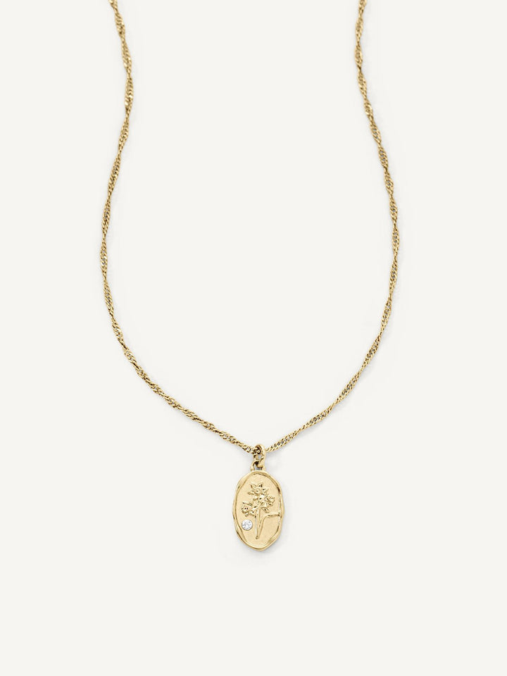 Elasisters December Narcissus Birthday Flower Pendant 