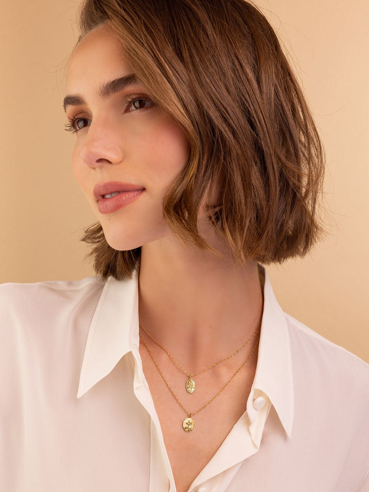 Elasisters December Narcissus and September Morning Glory Birthflower Pendant Necklace