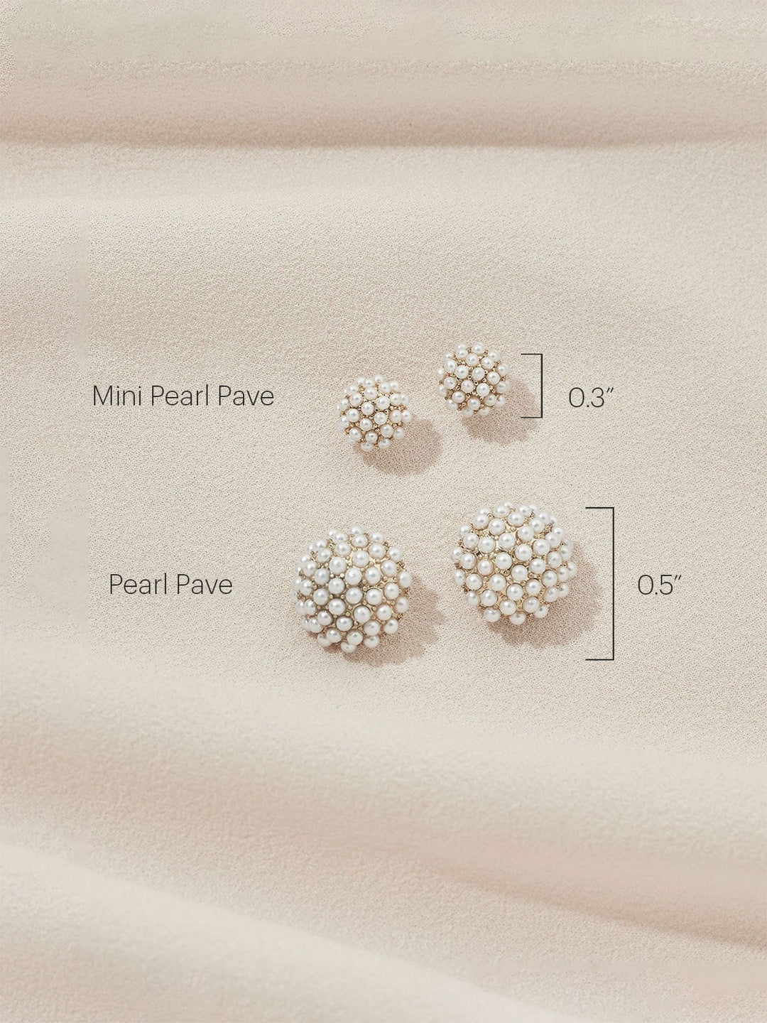 Elasisters Pearl Pave Stud Earrings