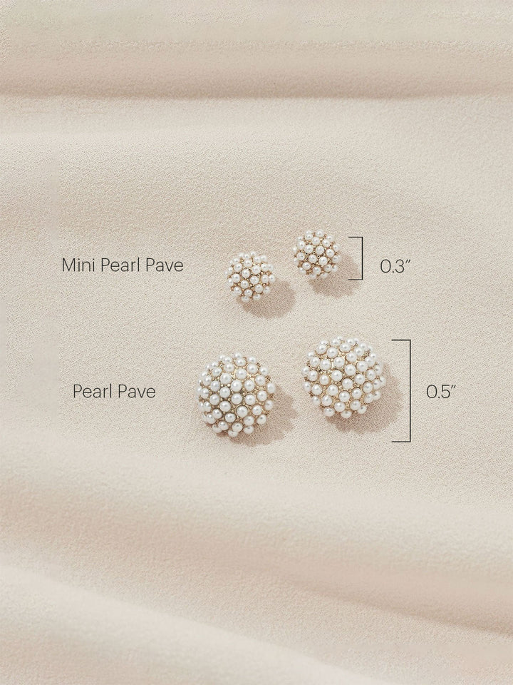 Elasisters Pearl Pave Stud Earrings
