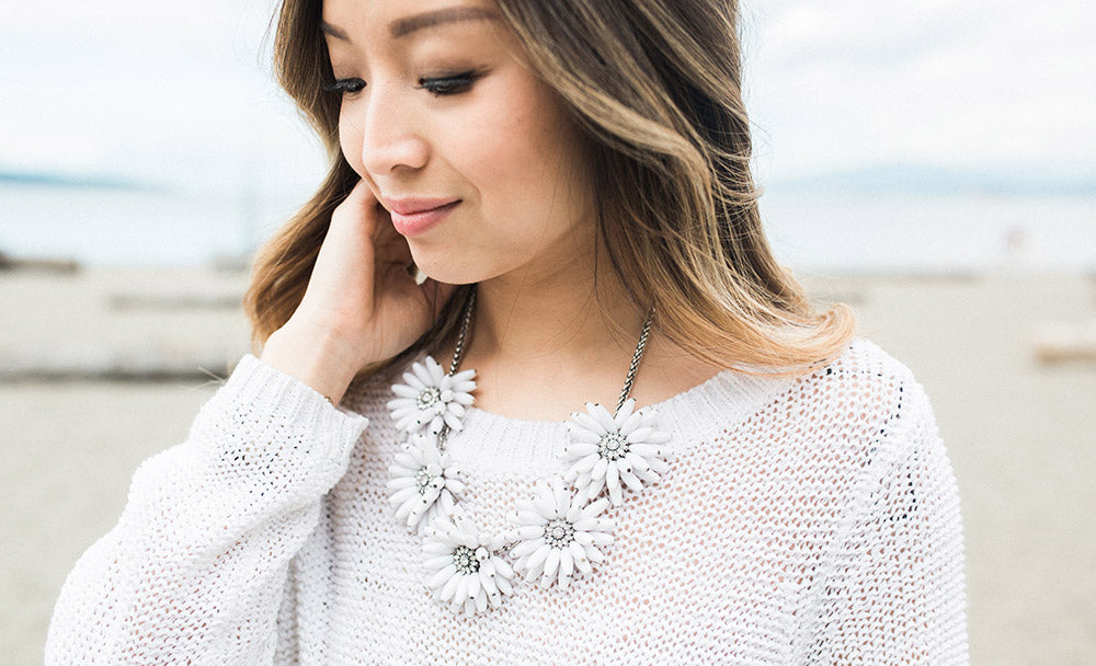 Elasisters Floral Statement Necklaces